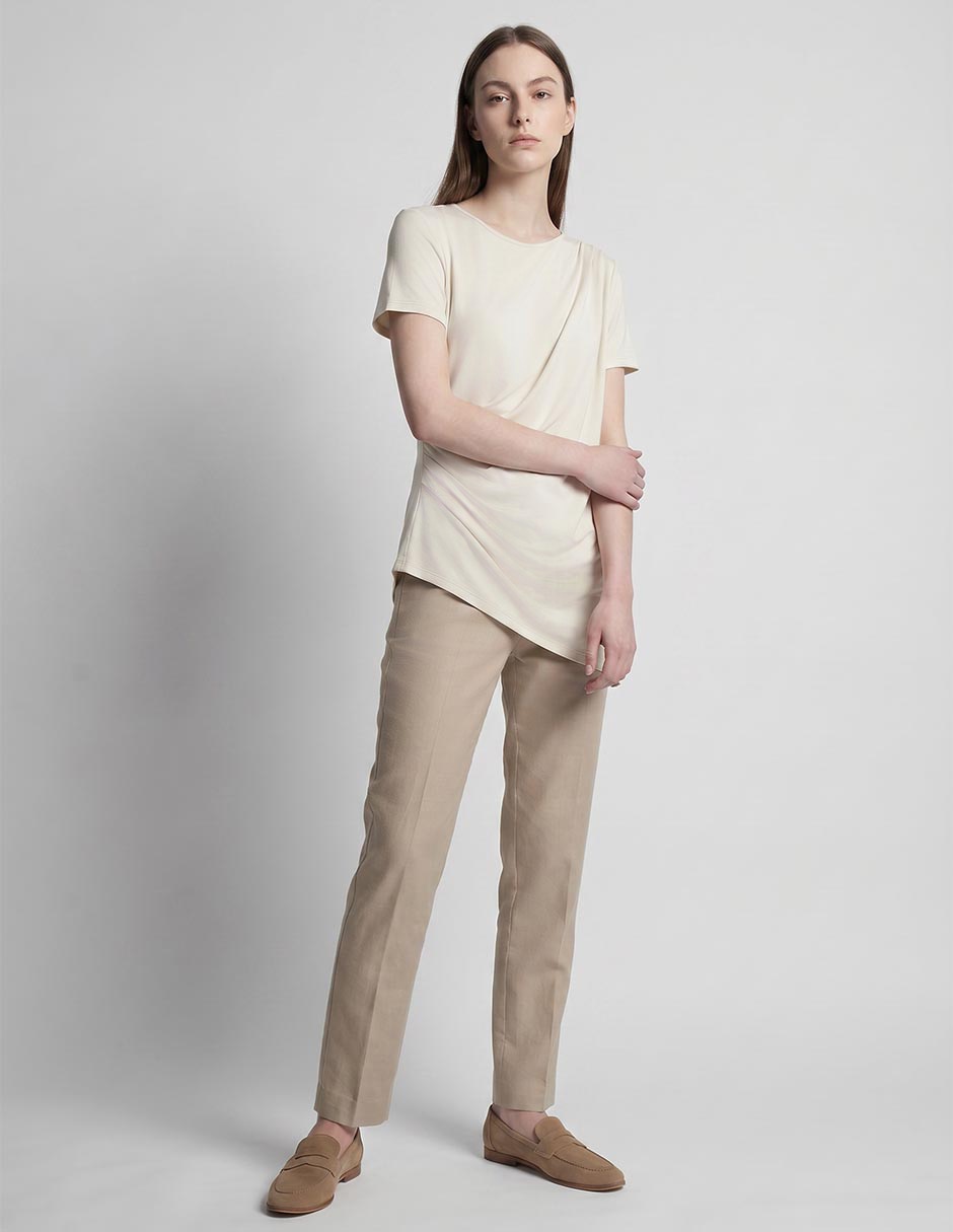 Playera manga corta cuello redondo para mujer