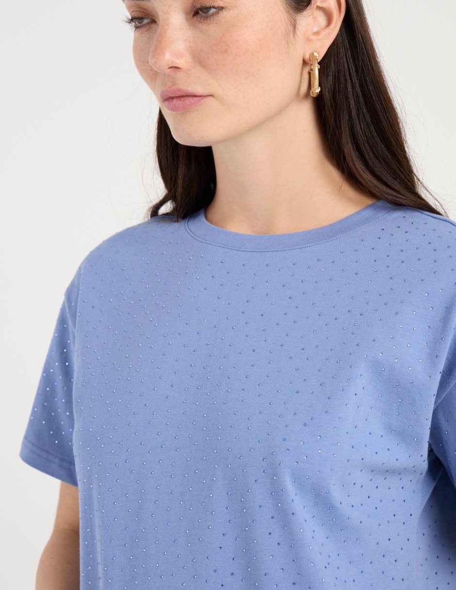 Playera manga corta Petite Studio cuello redondo para mujer