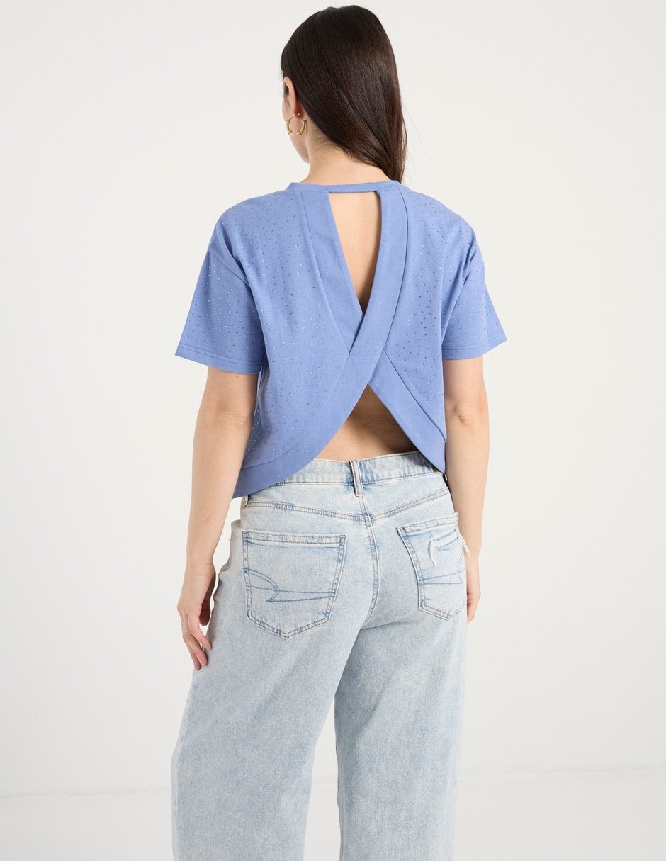 Playera manga corta Petite Studio cuello redondo para mujer