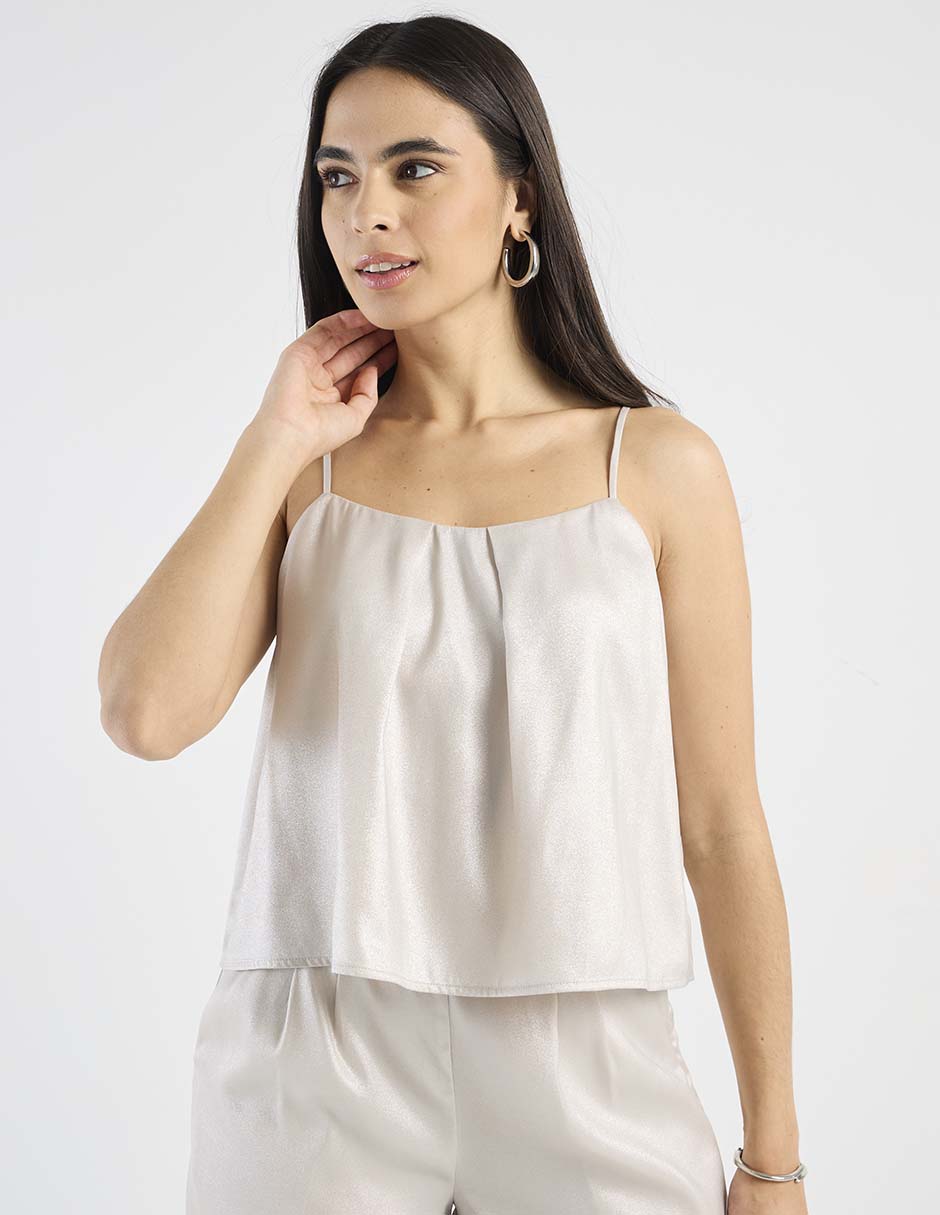 Top Petite Studio cuello cuadrado tirante ajustable