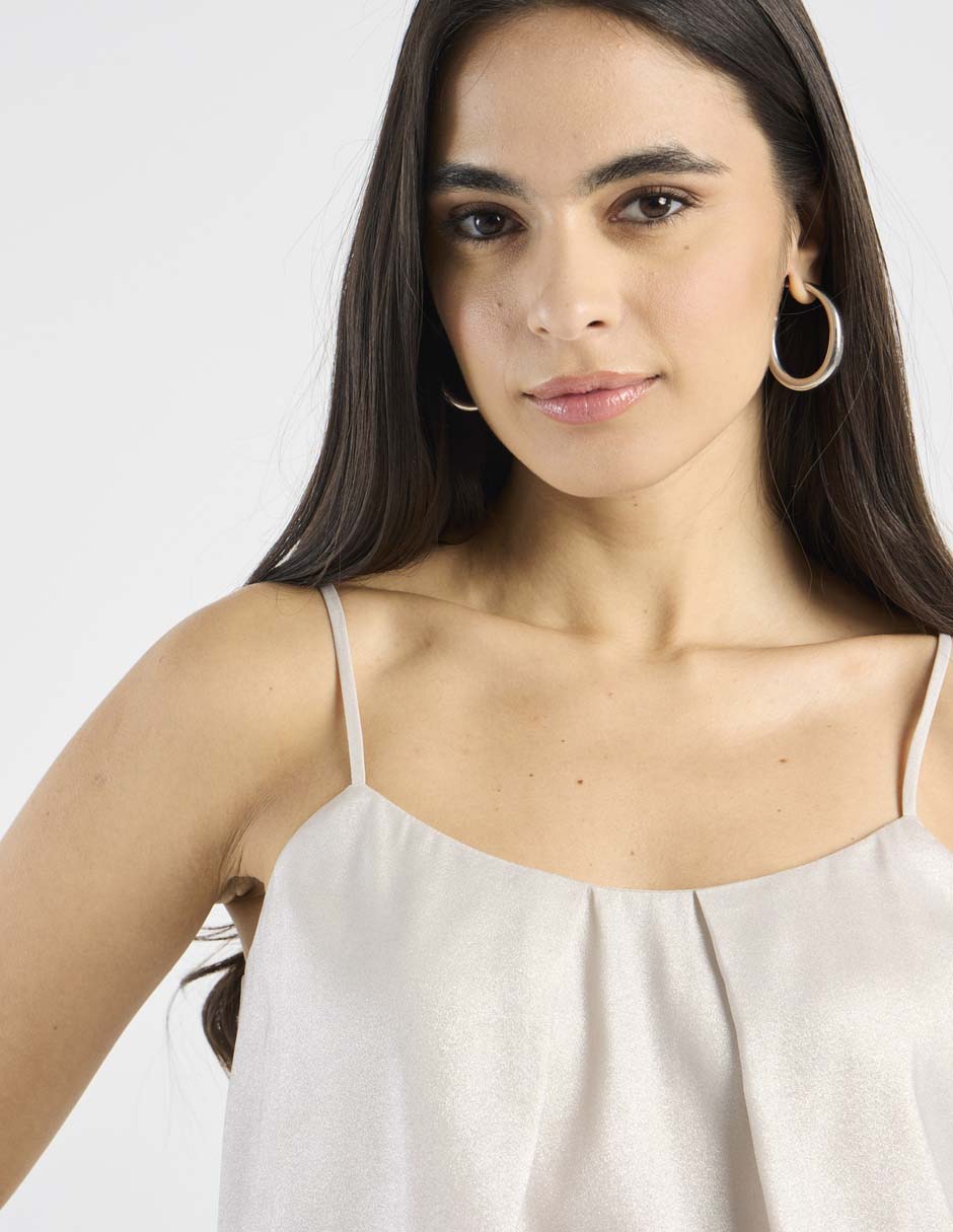 Top Petite Studio cuello cuadrado tirante ajustable