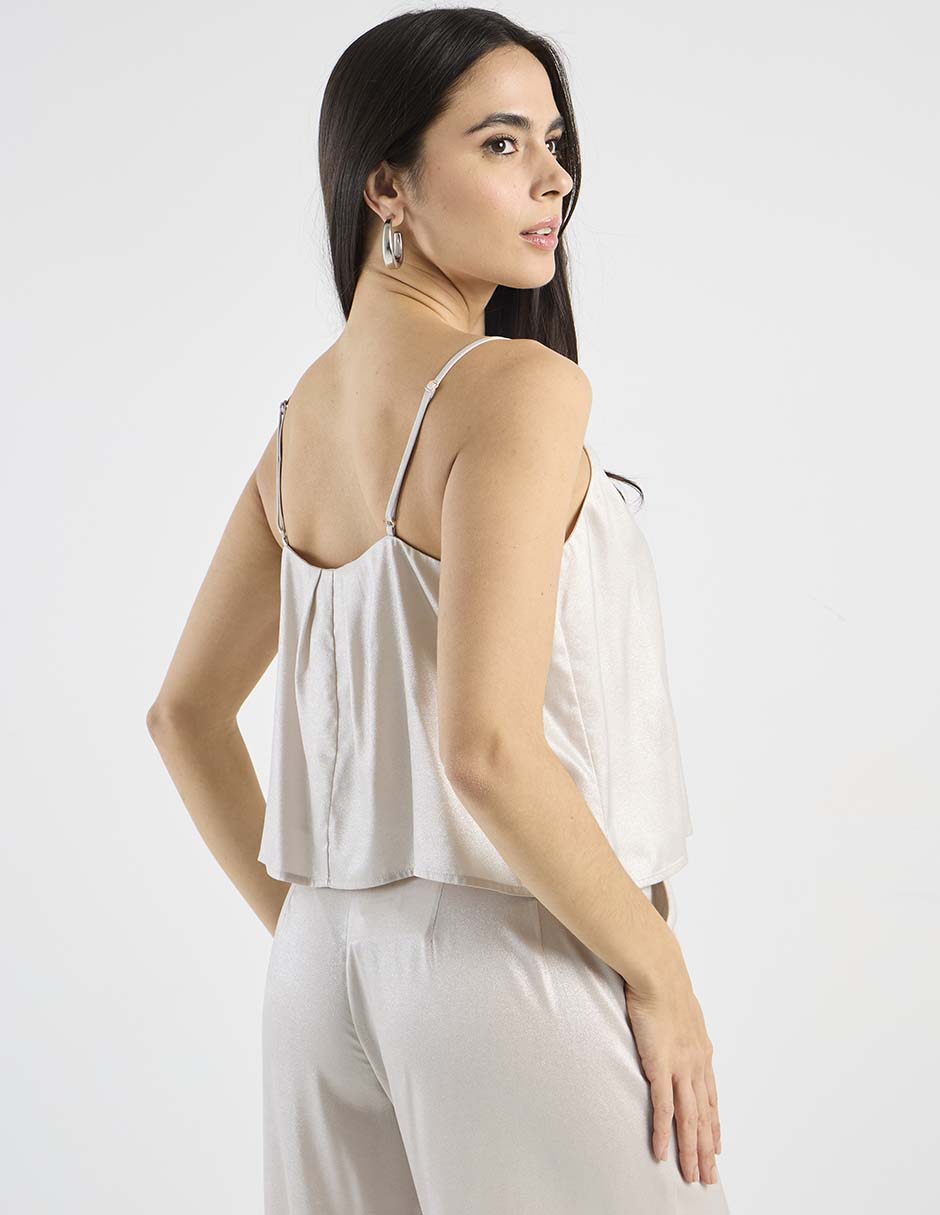 Top Petite Studio cuello cuadrado tirante ajustable
