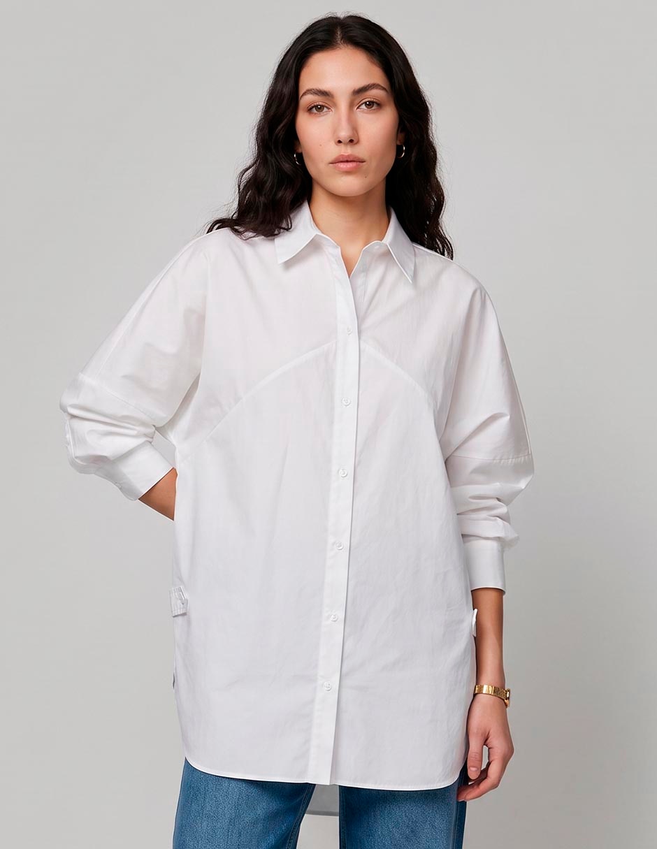 Camisa de algodón manga larga para mujer Camisa de algodón manga larga para mujer