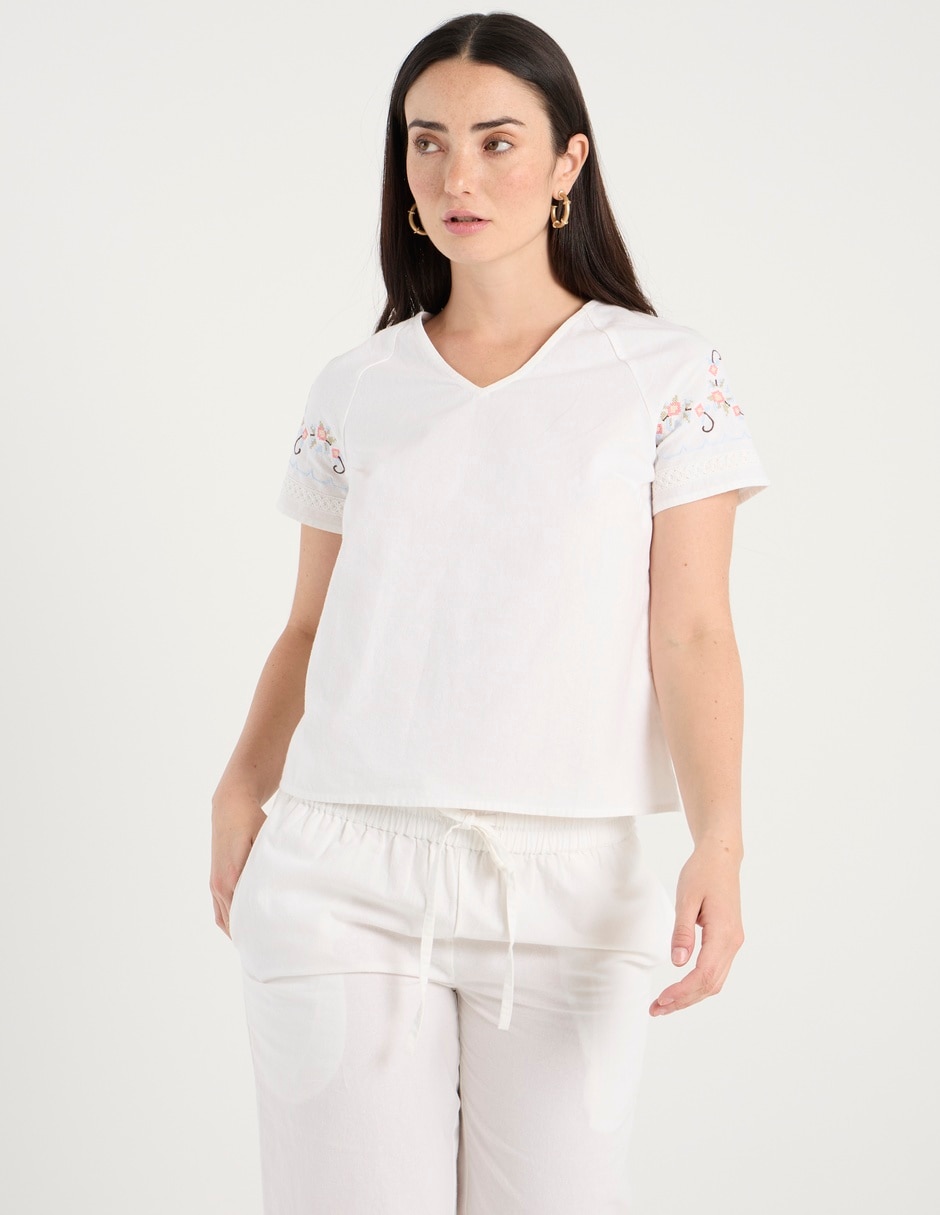Blusa manga corta para mujer 7