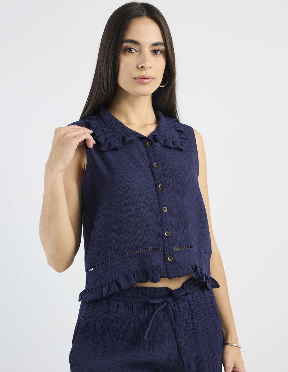 Blusa camisera Petite Studio para mujer