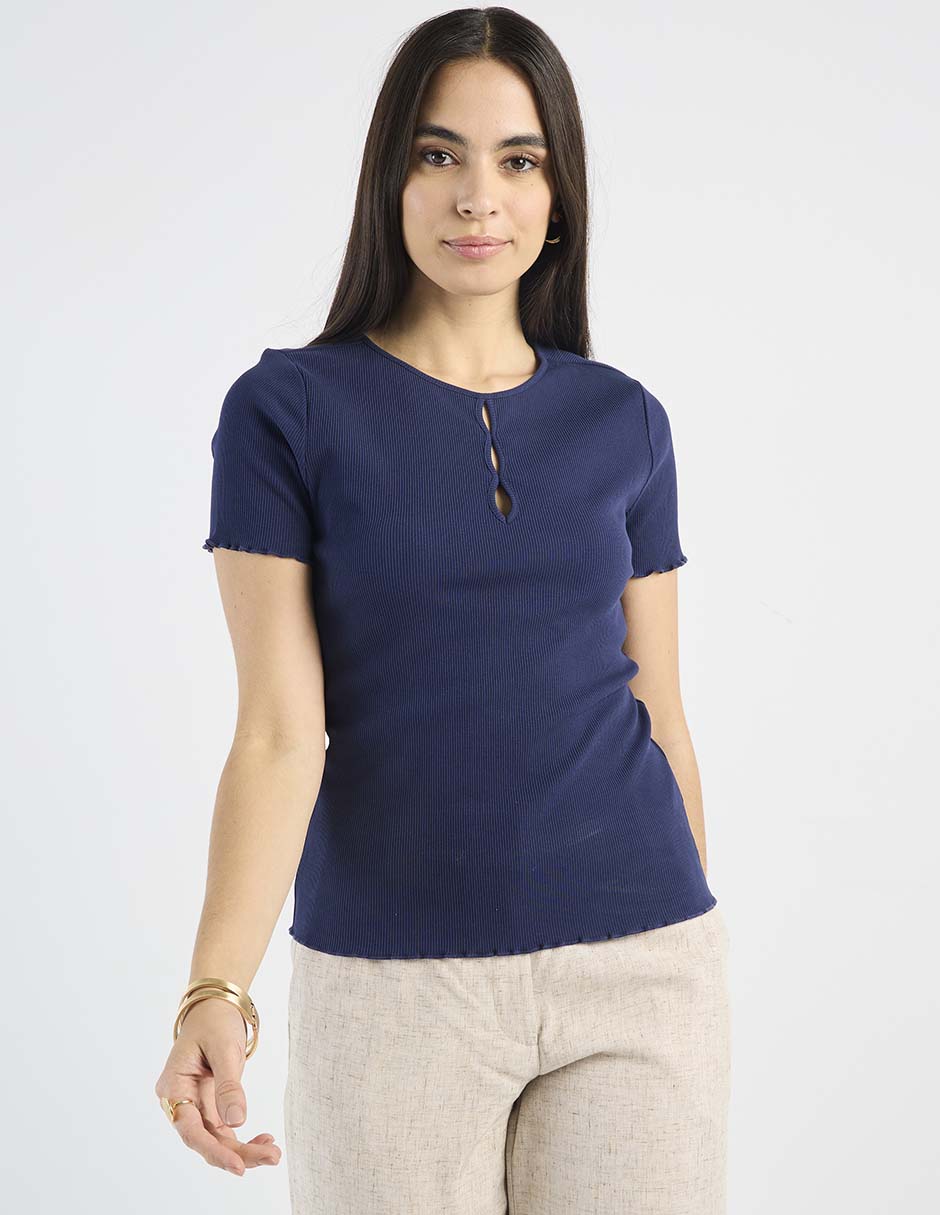 Playera manga corta cuello redondo mujer Playera manga corta cuello redondo mujer