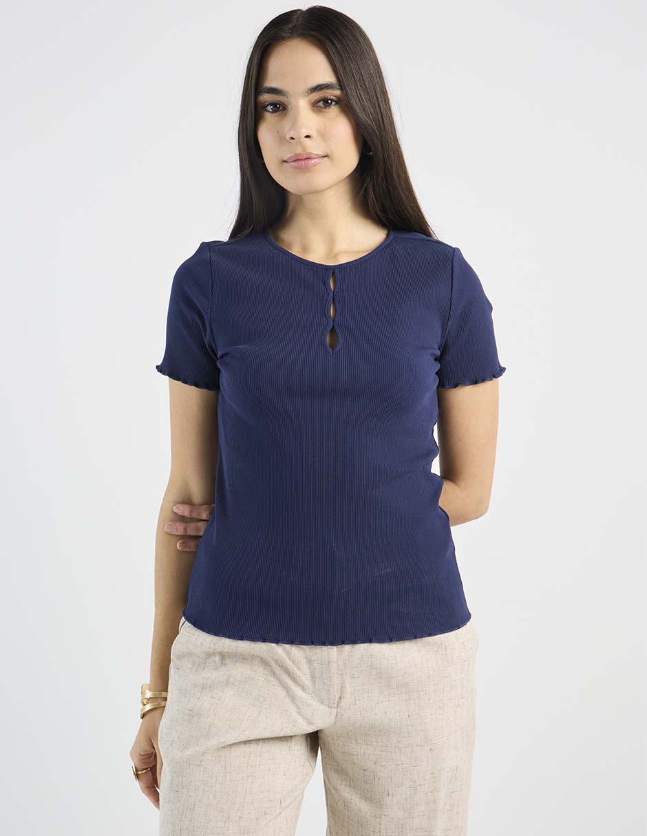 Playera manga corta cuello redondo mujer 5