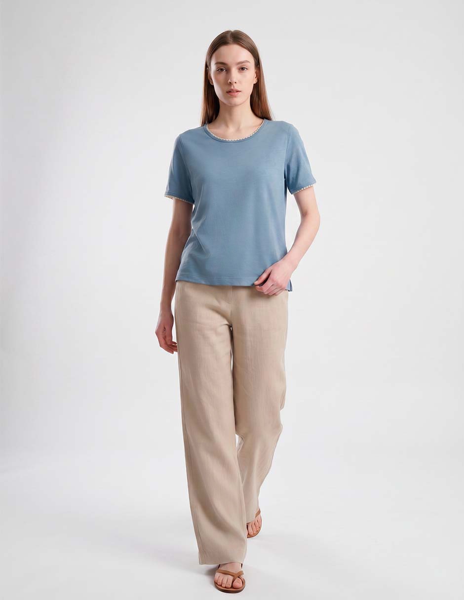 Playera manga corta cuello redondo para mujer Playera manga corta cuello redondo para mujer