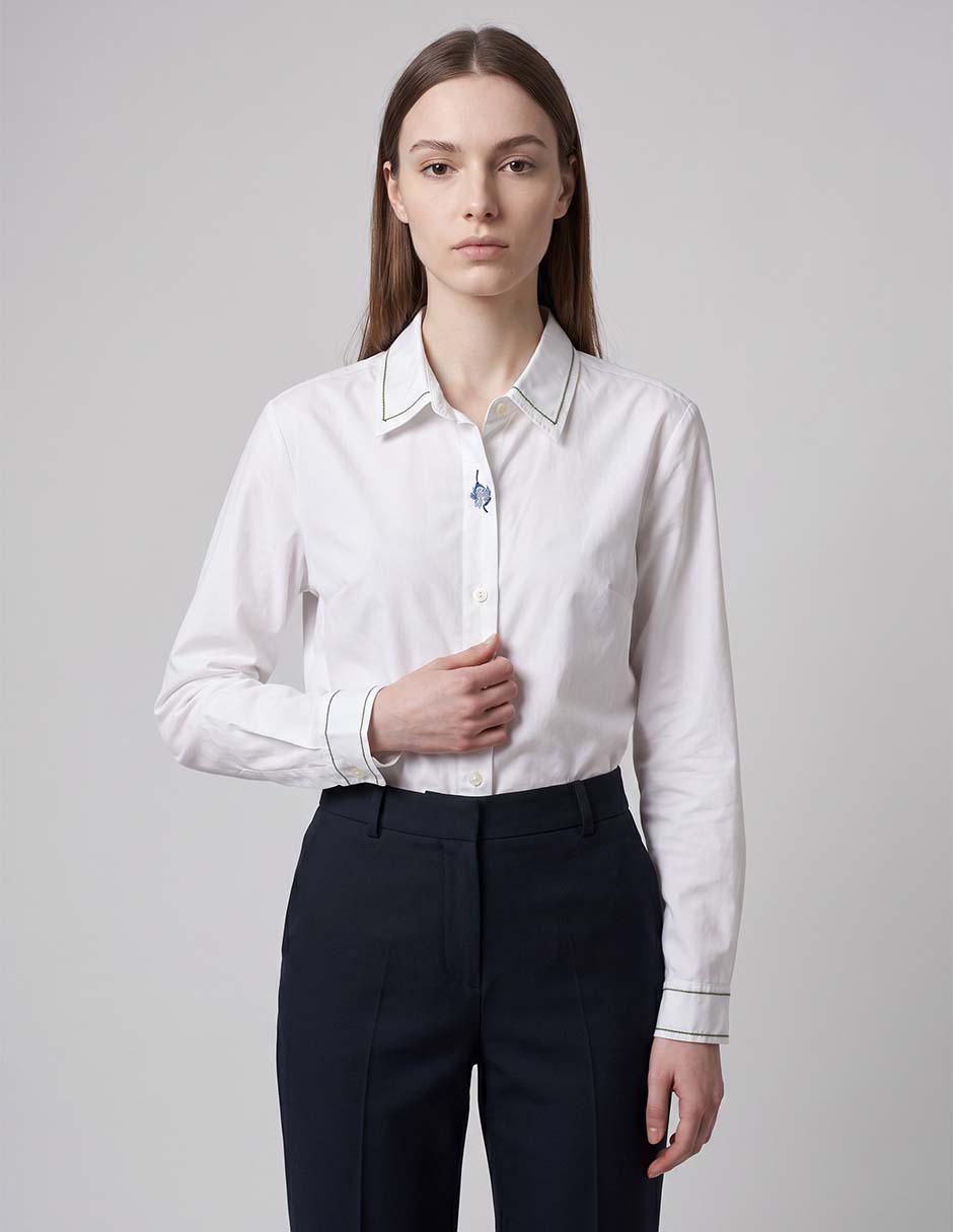 Camisa de algodón manga larga para mujer Camisa de algodón manga larga para mujer