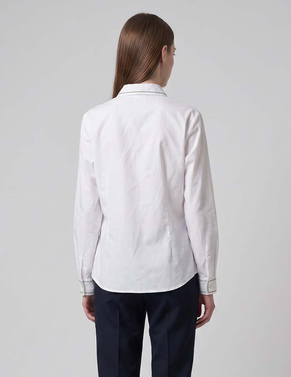 Camisa de algodón manga larga para mujer 4