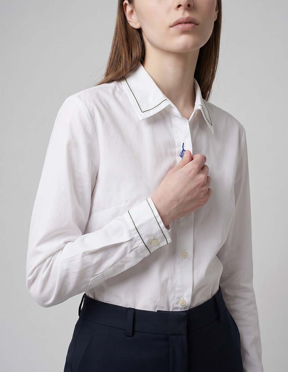 Camisa de algodón manga larga para mujer 2