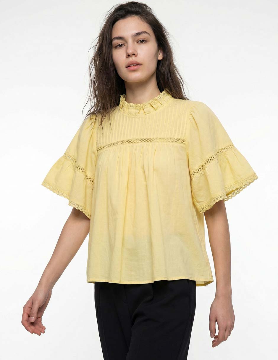 Blusa manga corta para mujer
