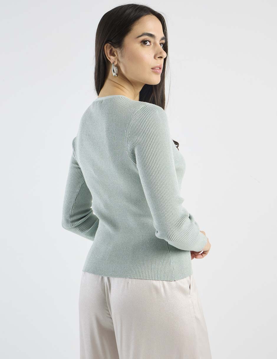 Suéter cuello V para mujer 6