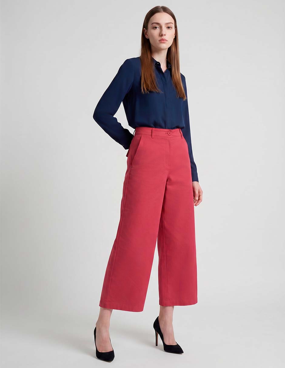 Pantalón coulotte straight para mujer Pantalón coulotte straight para mujer