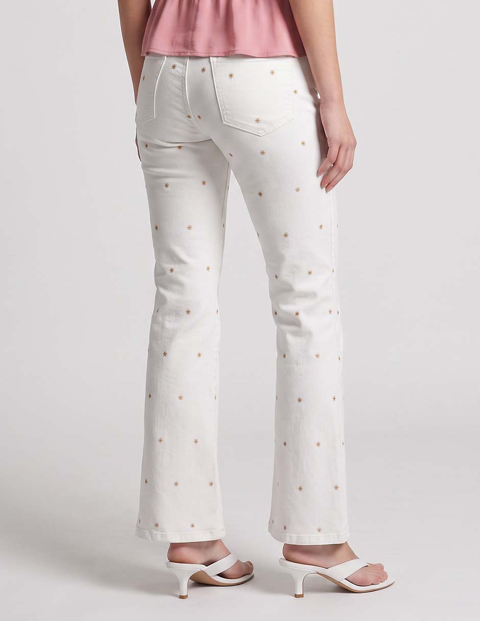 Jeans straight corte a la cintura para mujer 2
