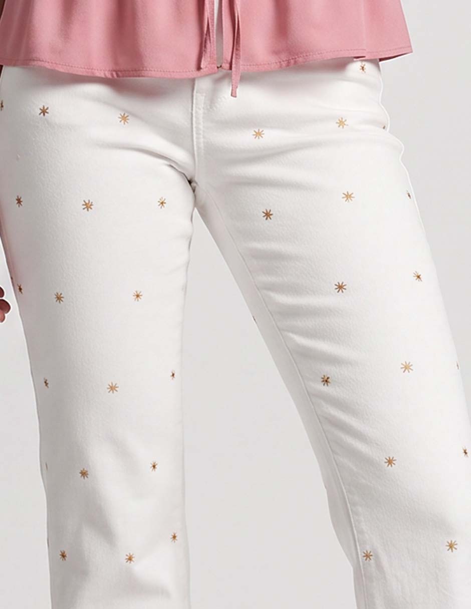 Jeans straight corte a la cintura para mujer 3