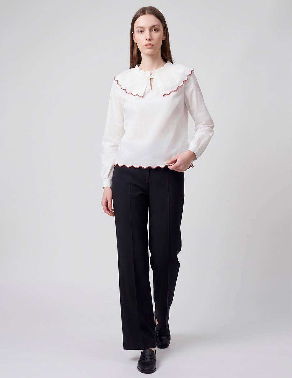 Blusa petite studio manga larga para mujer