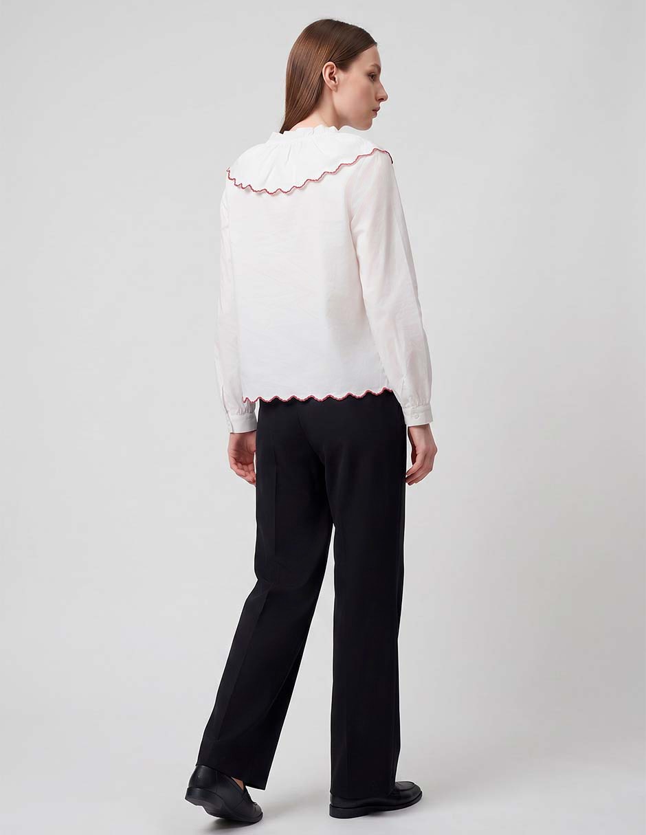 Blusa petite studio manga larga para mujer