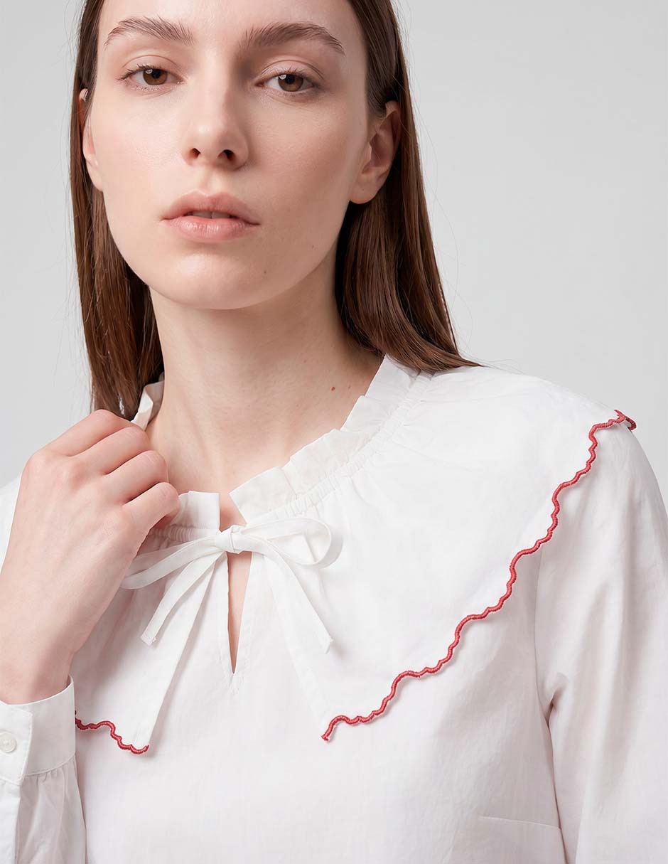 Blusa petite studio manga larga para mujer
