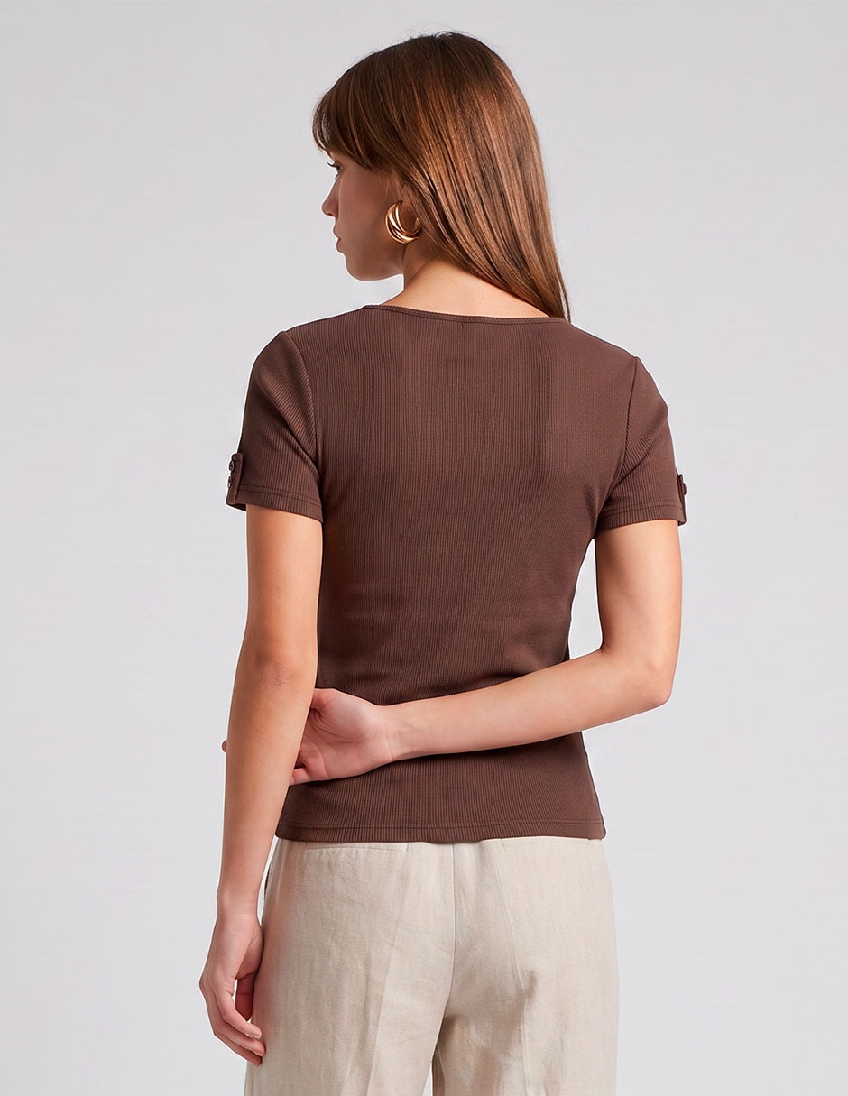 Top cuello redondo para mujer 3