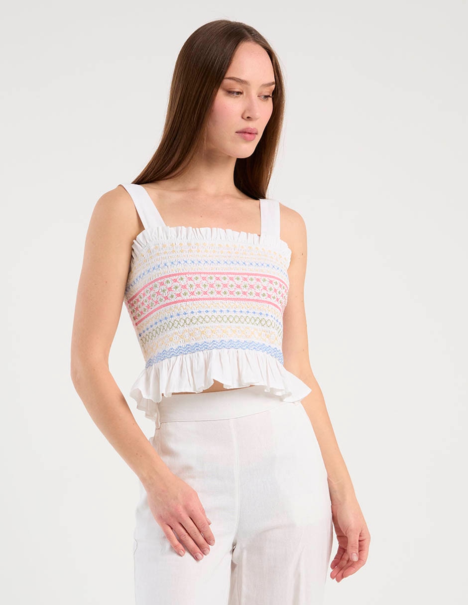 Top cuello cuadrado escote medio tirante ancho 2