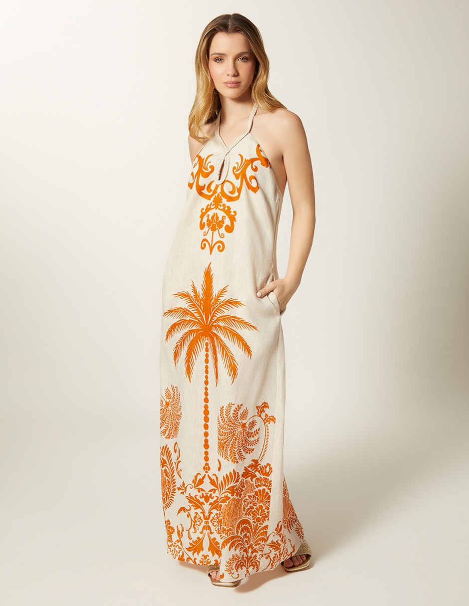 Vestido largo casual Palmeras del Desierto para mujer