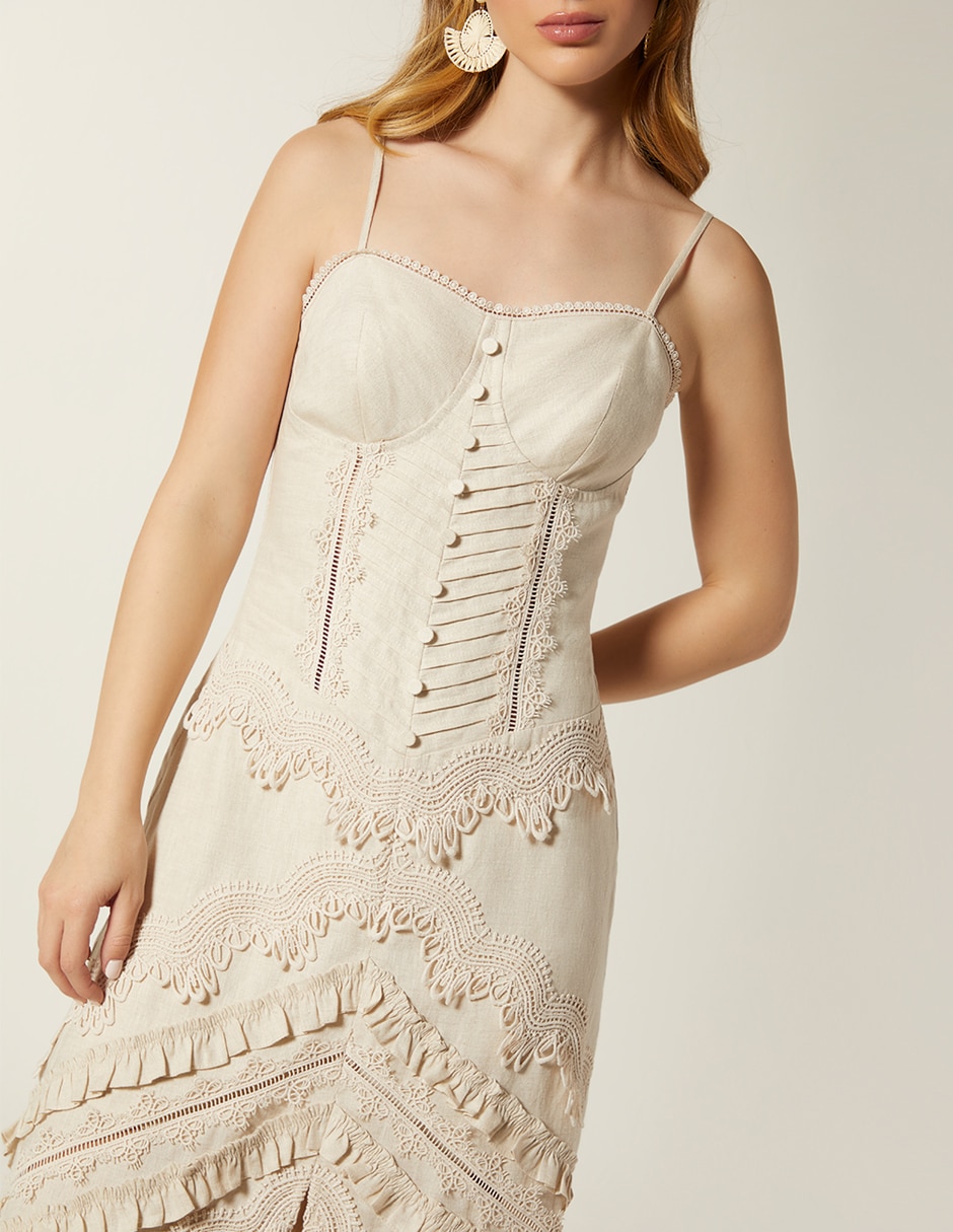 Vestido largo de noche Studio F Diamond Beach Organic para mujer