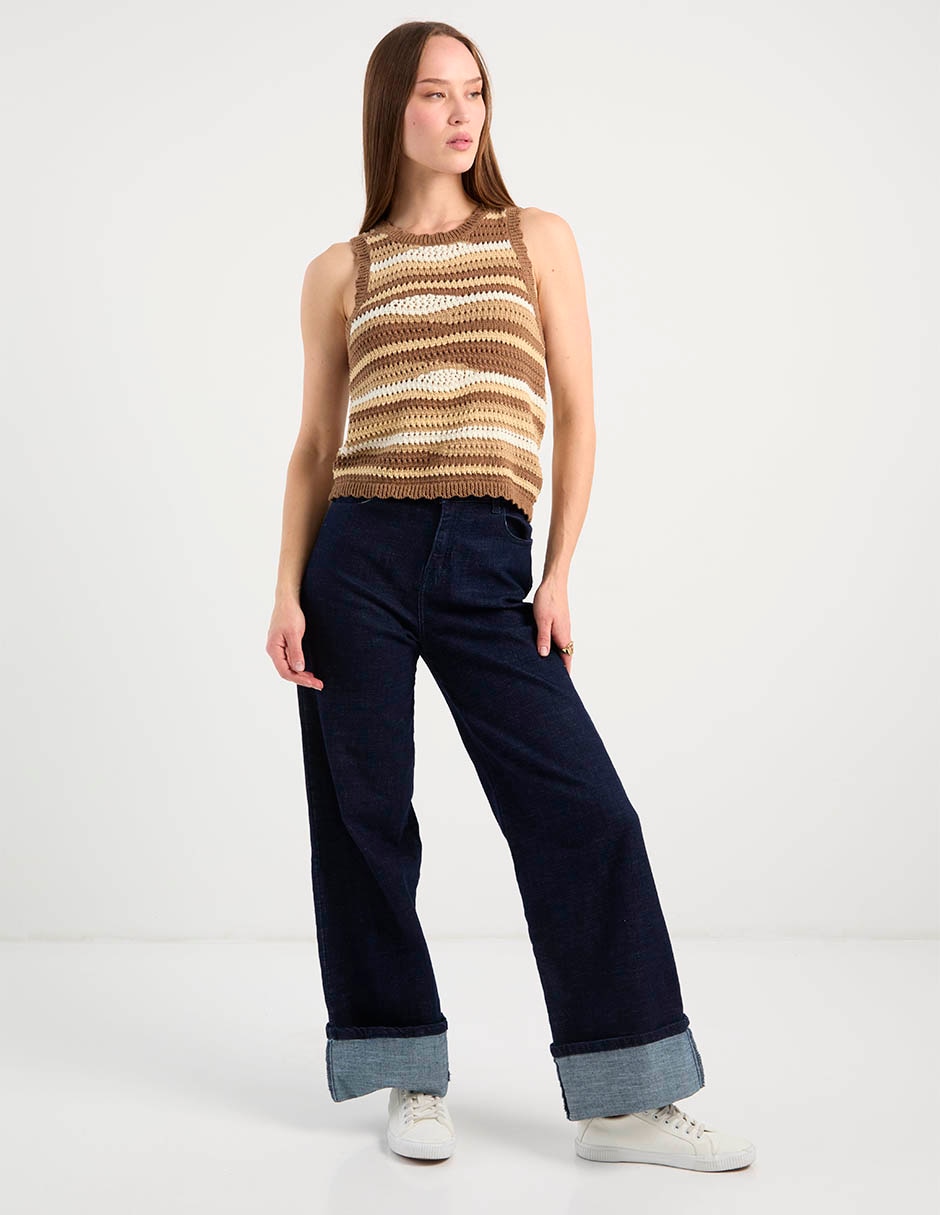 Top cuello redondo tirante ancho 6
