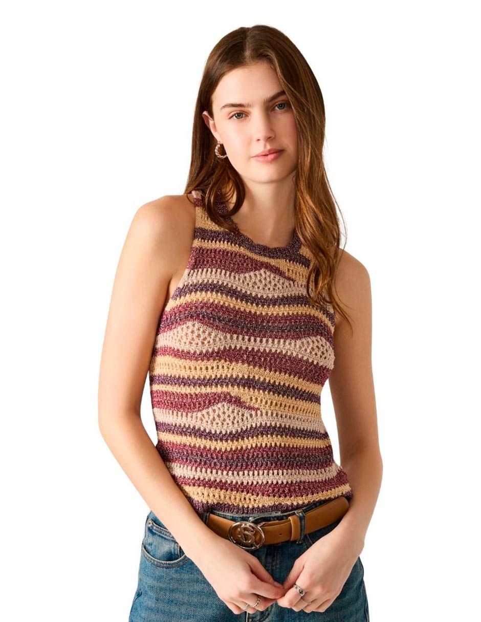 Top cuello redondo tirante ancho
