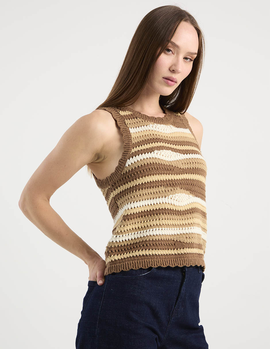 Top cuello redondo tirante ancho