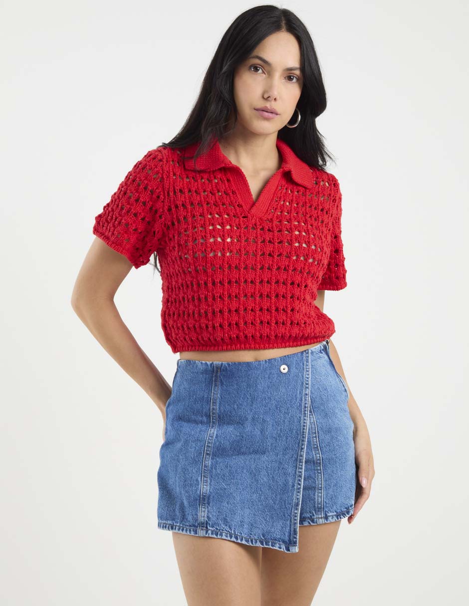 Suéter cuello V para mujer 1