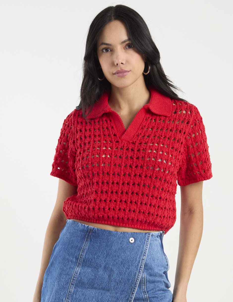 Suéter cuello V para mujer 7