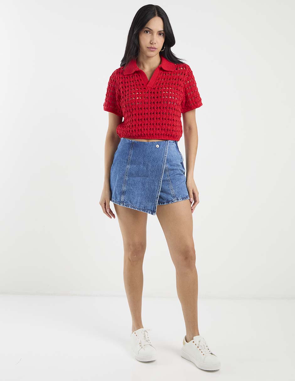 Suéter cuello V para mujer 8