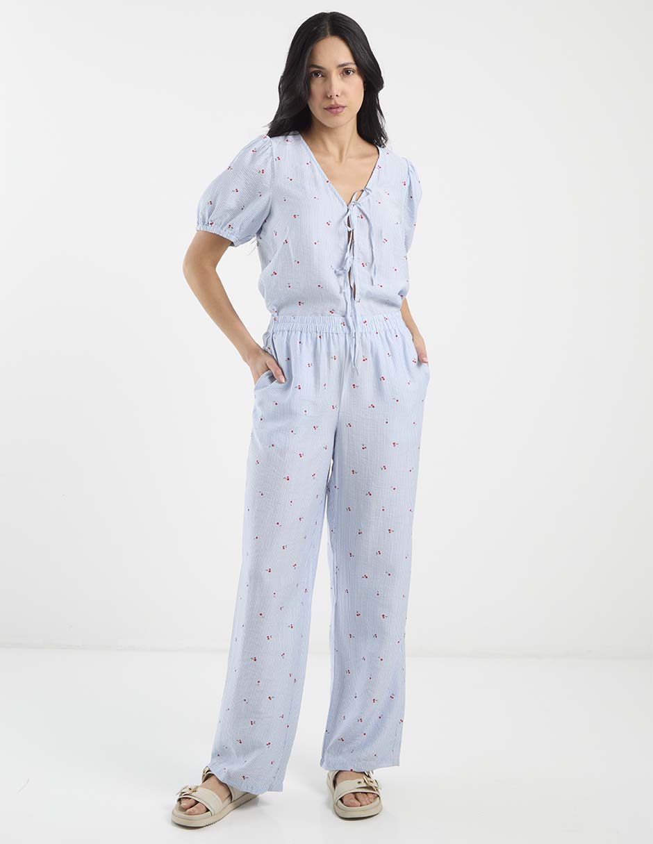 Pantalón pijamero regular para mujer 7