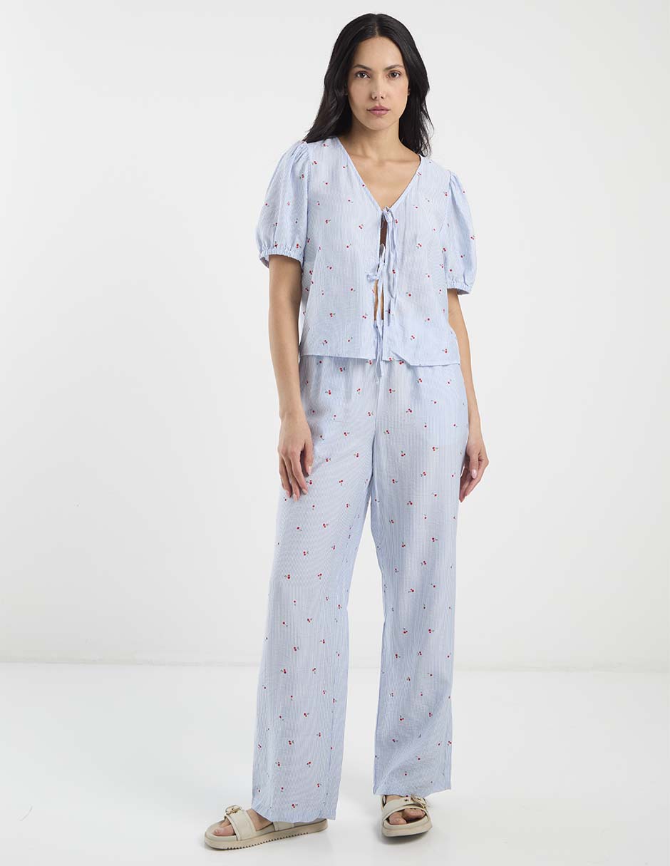 Pantalón pijamero regular para mujer 8