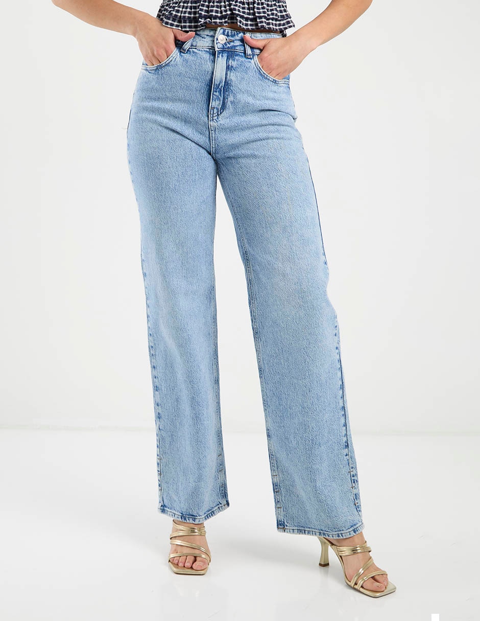 Jeans straight cintura alta Pieces para mujer