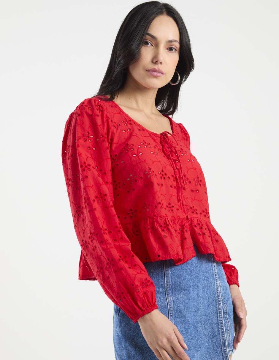 Blusa manga larga para mujer 7