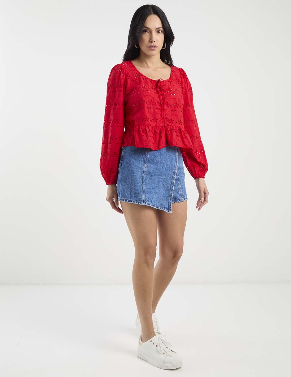 Blusa manga larga para mujer 8