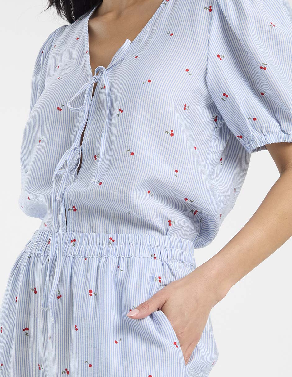 Blusa manga corta para mujer 11