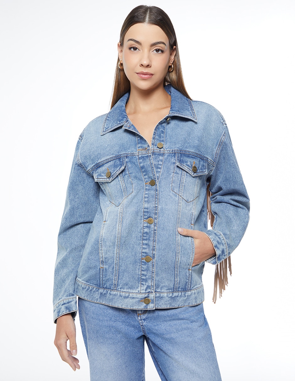 Chamarra Western 80s de mezclilla para mujer Chamarra Western 80s de mezclilla para mujer