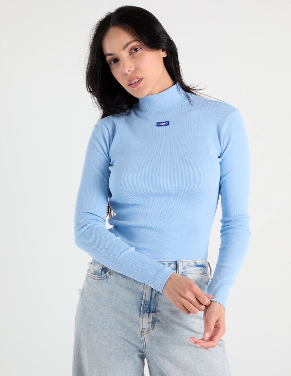 Playera manga larga cuello alto mujer Playera manga larga cuello alto mujer