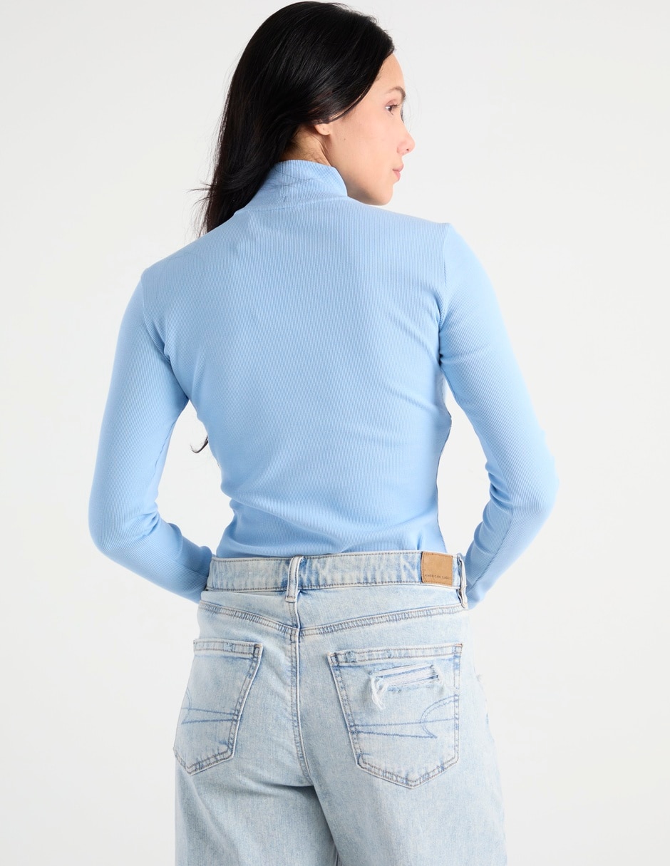 Playera manga larga cuello alto mujer 5
