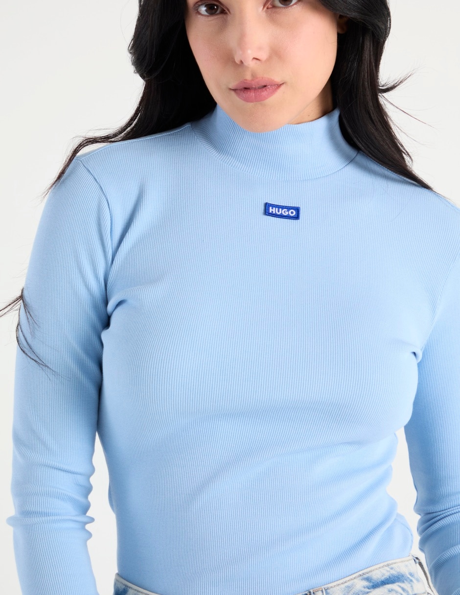 Playera manga larga cuello alto mujer 3
