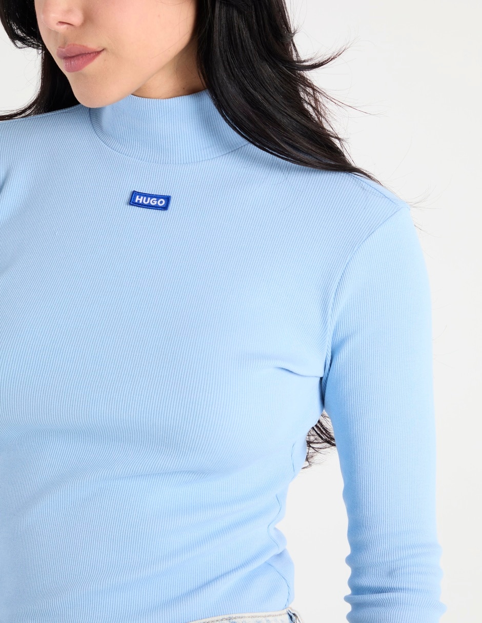 Playera manga larga cuello alto mujer 2