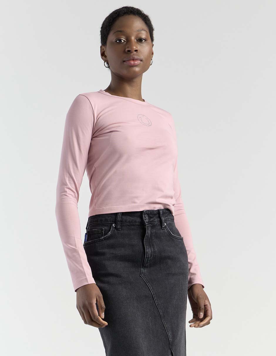 Top cuello redondo