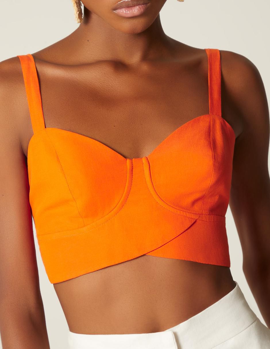 Top escote corazón tirante delgado