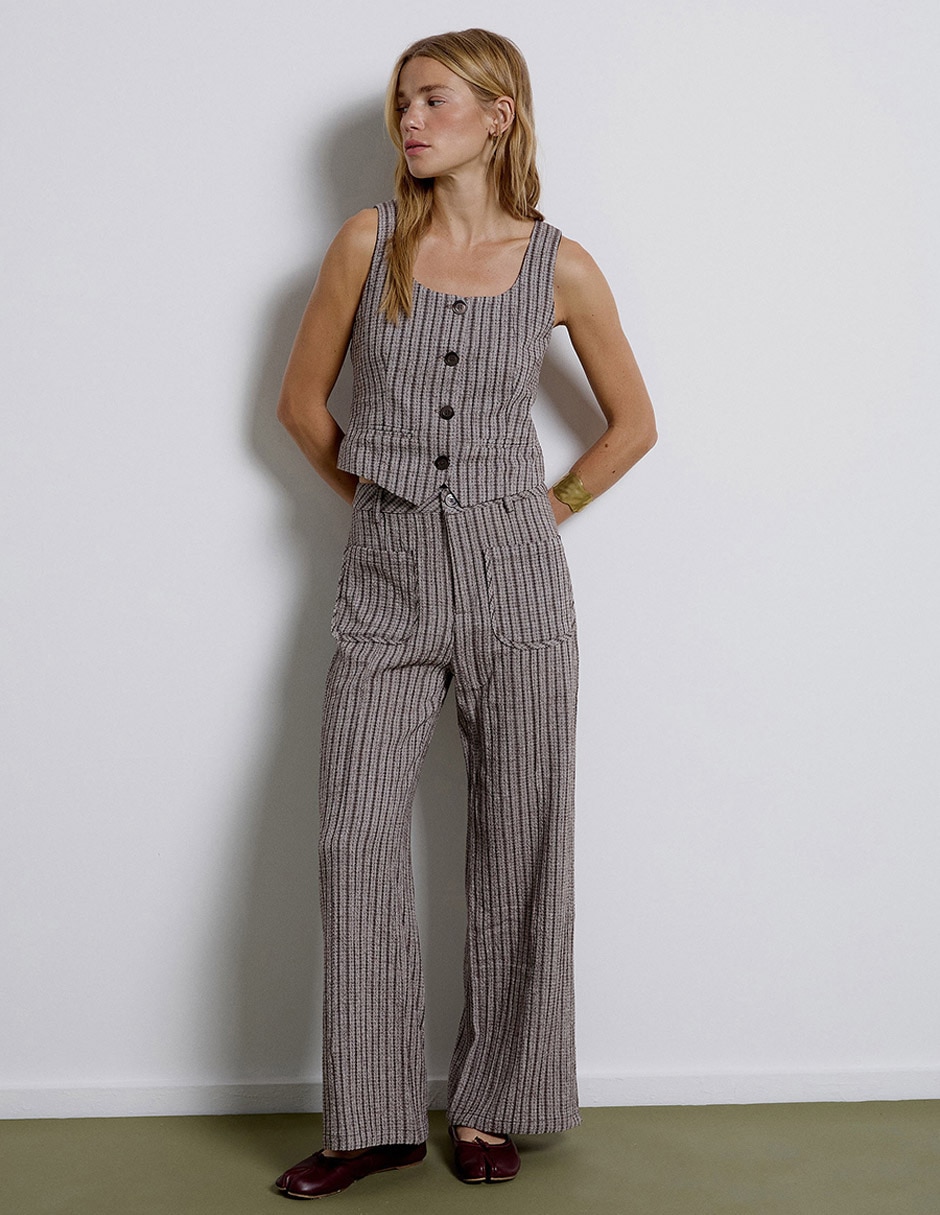 Pantalón acampanado baggy para mujer Pantalón acampanado baggy para mujer