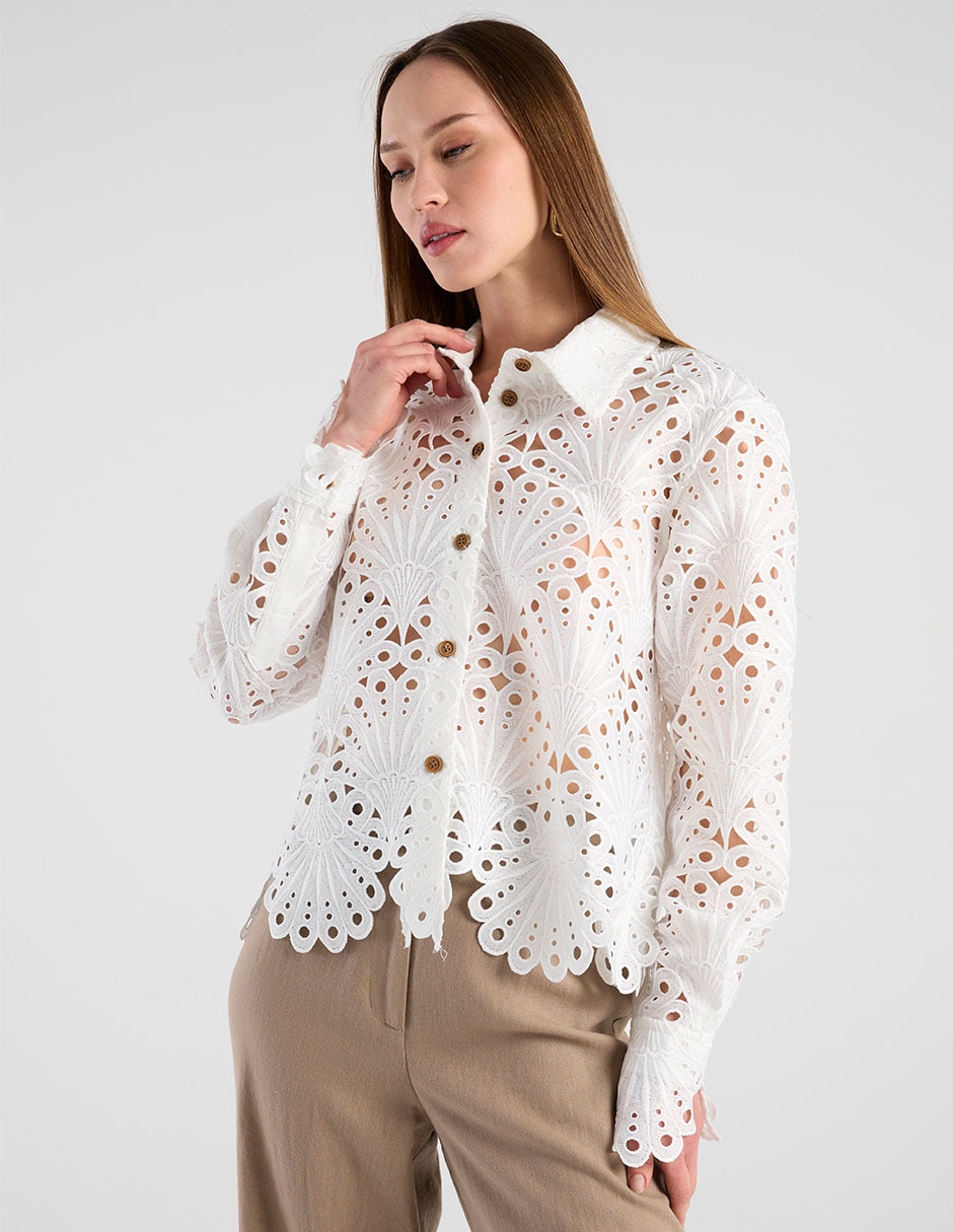 Blusa manga larga para mujer