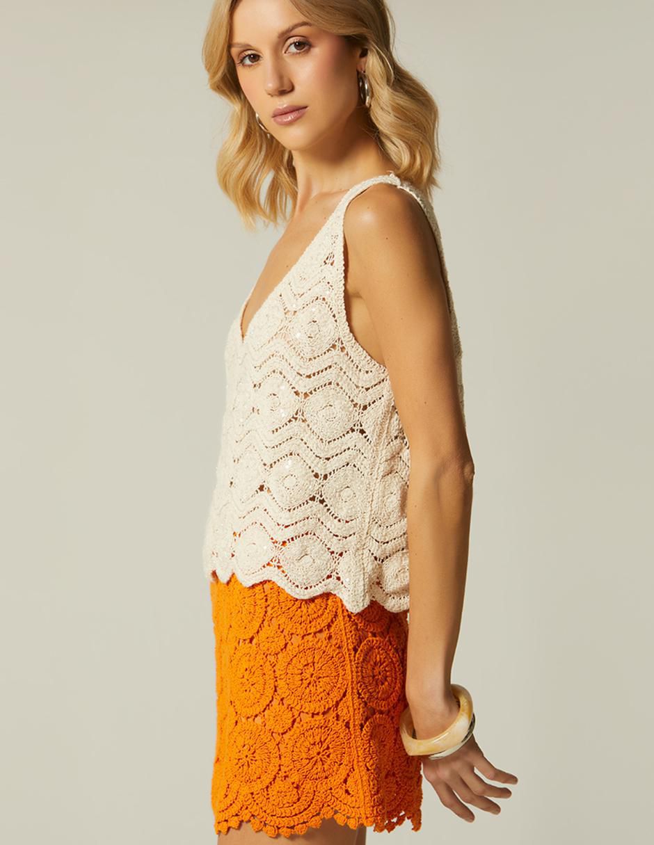 Blusa brillo crochet para mujer 4