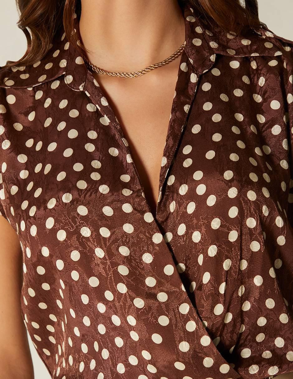 Blusa cacao dots para mujer 2